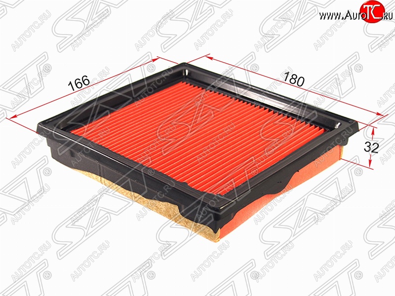 359 р. Фильтр воздушный двигателя SAT (180х166х32 mm)  INFINITI EX35  J50 (2007-2013), INFINITI G37  V36 (2008-2014), INFINITI Qx50  J50 (2013-2016), Nissan 350Z (2002-2008), Nissan Skyline  V36 (2006-2014)  с доставкой в г. Йошкар-Ола