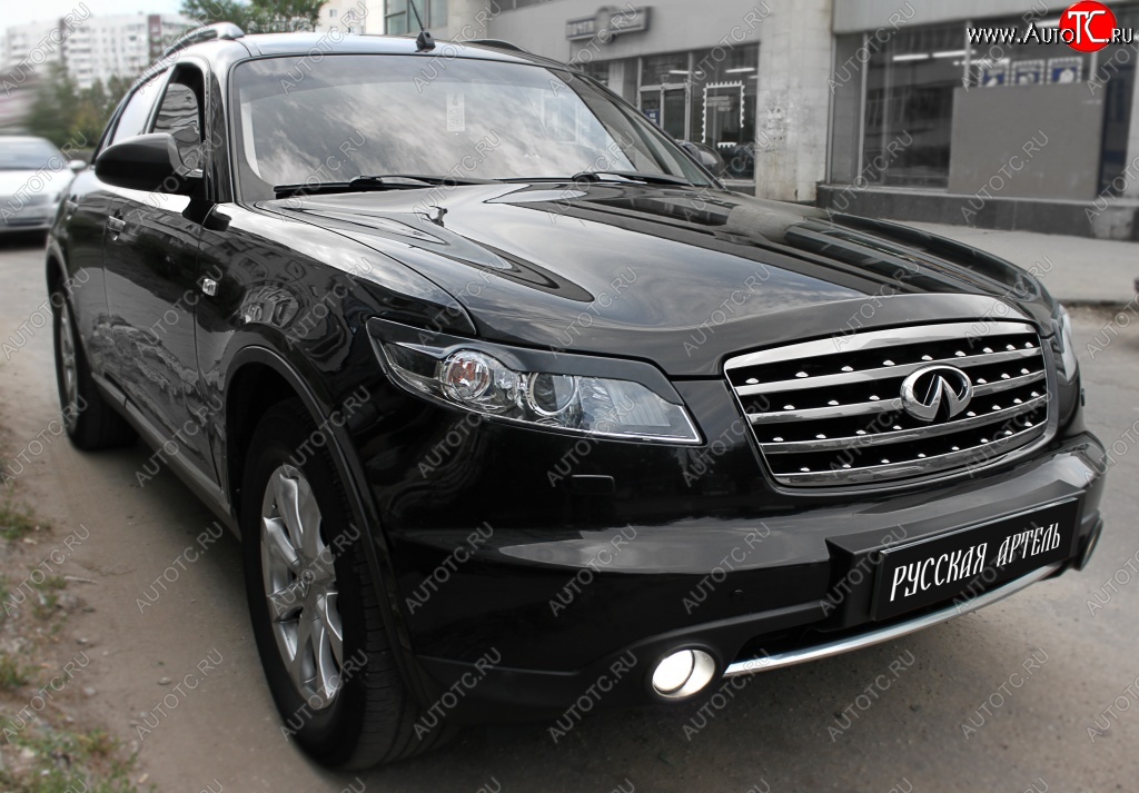 1 099 р. Реснички на фары RA  INFINITI FX35  S50 - FX45  S50 (Неокрашенные)  с доставкой в г. Йошкар-Ола