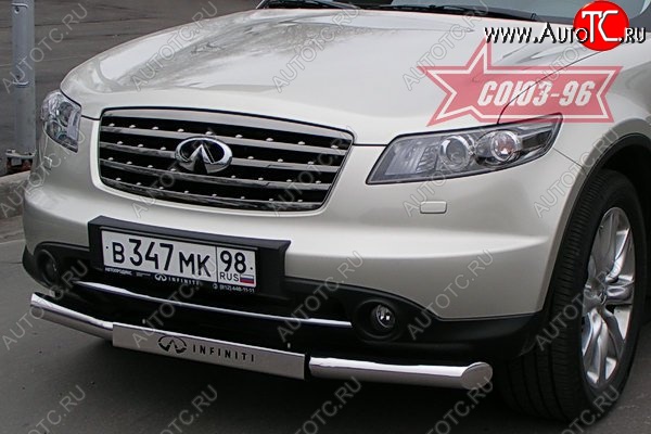 28 394 р. Защита переднего бампера одинарная (Европа) Souz-96 (d76) INFINITI FX35 S50 дорестайлинг (2002-2005)  с доставкой в г. Йошкар-Ола