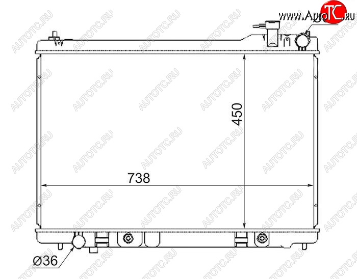 7 299 р. Радиатор двигателя (пластинчатый, МКПП/АКПП) SAT  INFINITI FX35  S50 - FX45  S50  с доставкой в г. Йошкар-Ола