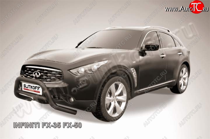 34 749 р. Кенгурятник d76 низкий INFINITI FX50 S51 дорестайлинг (2008-2011) (Цвет: серебристый)  с доставкой в г. Йошкар-Ола