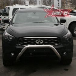 25 019 р. Защита переднего бампера Souz-96 (d76) INFINITI FX50 S51 дорестайлинг (2008-2011)  с доставкой в г. Йошкар-Ола. Увеличить фотографию 2