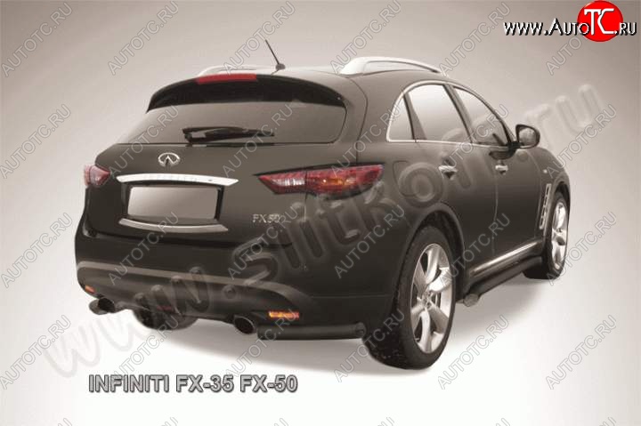 7 599 р. Защита заднего бампера из уголков d57 Slitkoff  INFINITI FX35  S51 - FX50  S51 (Цвет: серебристый)  с доставкой в г. Йошкар-Ола