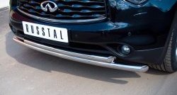 23 599 р. Защита переднего бампера (2 трубыØ63 мм, нержавейка) SLITKOFF INFINITI QX70 S51 (2013-2020)  с доставкой в г. Йошкар-Ола. Увеличить фотографию 2