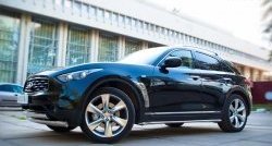 17 999 р. Защита порогов из круглой трубы диаметром 42 мм Russtal INFINITI FX37 S51 дорестайлинг (2008-2011) (Защита порогов с со скосами на торцах (вариант 1))  с доставкой в г. Йошкар-Ола. Увеличить фотографию 2