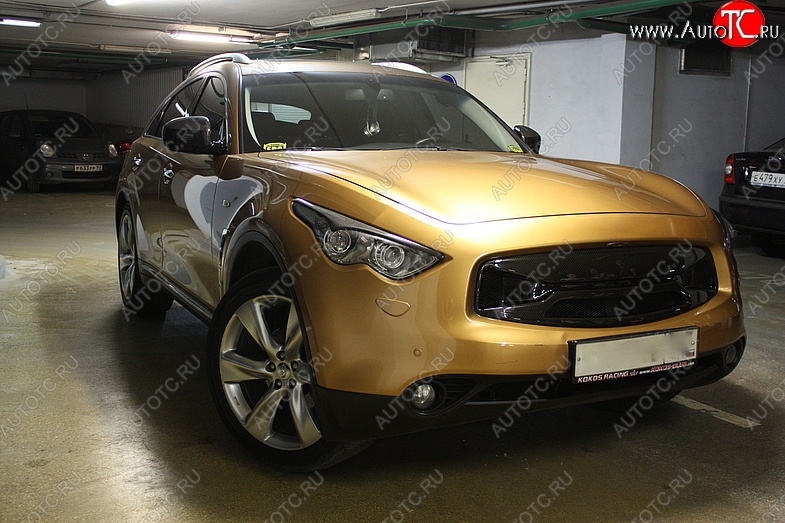 2 099 р. Реснички на фары Custom INFINITI FX50 S51 дорестайлинг (2008-2011) (Неокрашенные)  с доставкой в г. Йошкар-Ола