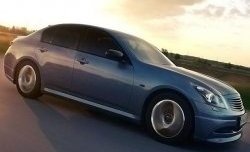 10 599 р. Комплект порогов H Style INFINITI G37 V36 седан рестайлинг (2008-2014) (Неокрашенные)  с доставкой в г. Йошкар-Ола. Увеличить фотографию 1