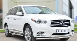 13 849 р. Защита порогов из круглой трубы диаметром 63 мм Russtal INFINITI JX35 (2012-2014) (Защита порогов с со скосами на торцах (вариант 1))  с доставкой в г. Йошкар-Ола. Увеличить фотографию 5