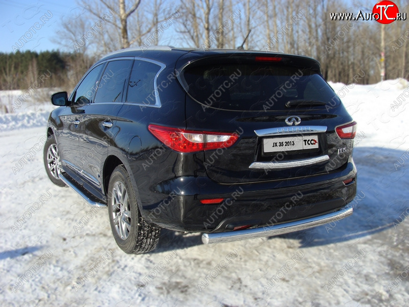 24 099 р. Защита заднего бампера (овальная) ТСС 75х42 мм  INFINITI JX35 (2012-2014)  с доставкой в г. Йошкар-Ола