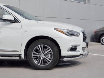 20 649 р. Защита переднего бампера (2 трубыØ63 и 42 мм, нержавейка) SLITKOFF  INFINITI QX60  L50 (2016-2021) рестайлинг  с доставкой в г. Йошкар-Ола. Увеличить фотографию 3