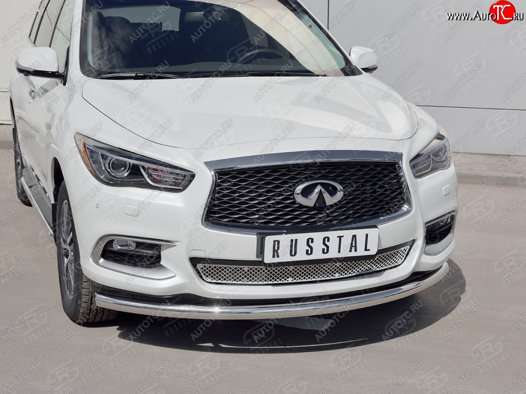 17 649 р. Защита заднего бампера (Ø63 мм, нержавейка) SLITKOFF  INFINITI QX60  L50 (2016-2021) рестайлинг  с доставкой в г. Йошкар-Ола