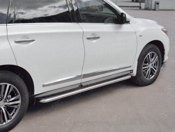 22 999 р. Широкая защита порогов с трубой диаметром 42 мм SLITKOFF v2 INFINITI QX60 L50 рестайлинг (2016-2021)  с доставкой в г. Йошкар-Ола. Увеличить фотографию 3