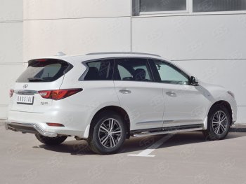 18 699 р. Защита заднего бампера (Ø63 мм волна, нержавейка) SLITKOFF INFINITI QX60 L50 рестайлинг (2016-2021)  с доставкой в г. Йошкар-Ола. Увеличить фотографию 2