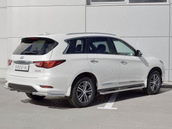 16 649 р. Защита заднего бампера (Ø63 мм уголки, нержавейка) SLITKOFF INFINITI QX60 L50 рестайлинг (2016-2021)  с доставкой в г. Йошкар-Ола. Увеличить фотографию 3