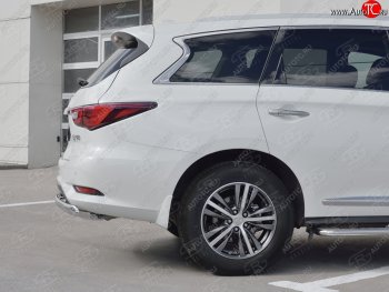 17 749 р. Защита заднего бампера (Ø75x42 мм, нержавейка) Russtal INFINITI QX60 L50 рестайлинг (2016-2021)  с доставкой в г. Йошкар-Ола. Увеличить фотографию 2