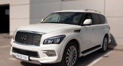 20 999 р. Защита переднего бампера (Ø75х42 мм, нержавейка) Russtal INFINITI QX80 Z62 1-ый рестайлинг (2014-2018)  с доставкой в г. Йошкар-Ола. Увеличить фотографию 4