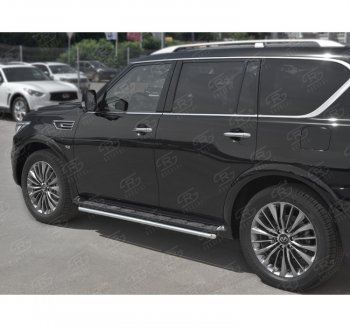 14 999 р. Защита порогов (Ø42 мм, нержавейка) SLITKOFF  INFINITI QX80  Z62 (2018-2024) 2-ой рестайлинг  с доставкой в г. Йошкар-Ола. Увеличить фотографию 2