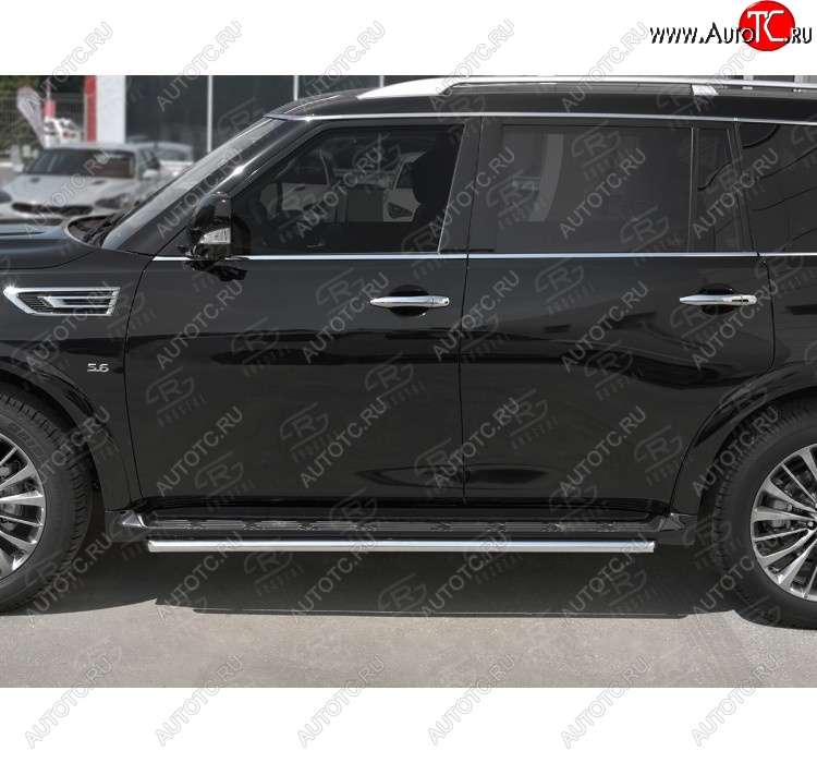 14 999 р. Защита порогов (Ø42 мм, нержавейка) SLITKOFF  INFINITI QX80  Z62 (2018-2024) 2-ой рестайлинг  с доставкой в г. Йошкар-Ола