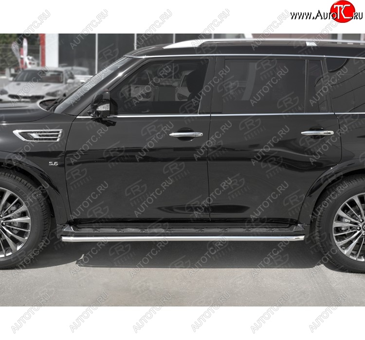 16 549 р. Защита порогов (Ø42 мм, нержавейка) SLITKOFF  INFINITI QX80  Z62 (2018-2024) 2-ой рестайлинг  с доставкой в г. Йошкар-Ола