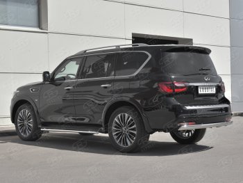 15 999 р. Защита заднего бампера (Ø75х42 мм, нержавейка) Russtal INFINITI QX80 Z62 2-ой рестайлинг (2018-2024)  с доставкой в г. Йошкар-Ола. Увеличить фотографию 2