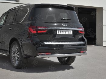 15 999 р. Защита заднего бампера (Ø75х42 мм, нержавейка) Russtal INFINITI QX80 Z62 2-ой рестайлинг (2018-2024)  с доставкой в г. Йошкар-Ола. Увеличить фотографию 4