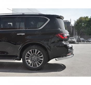 15 749 р. Защита заднего бампера (Ø76 мм, нержавейка) SLITKOFF INFINITI QX80 Z62 2-ой рестайлинг (2018-2024)  с доставкой в г. Йошкар-Ола. Увеличить фотографию 2