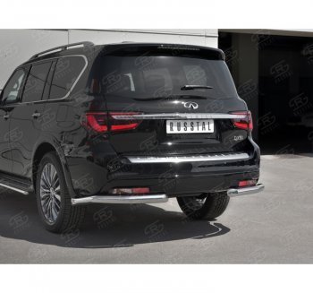 16 849 р. Защита заднего бампера (Ø76 мм уголки, нержавейка) SLITKOFF  INFINITI QX80  Z62 (2018-2024) 2-ой рестайлинг  с доставкой в г. Йошкар-Ола. Увеличить фотографию 3