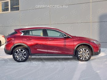 22 999 р. Порожки для ног (труба Ø42) SLITKOFF  INFINITI QX30  H15E (2016-2020) (Вариант 2 (лист алюм, проф.сталь))  с доставкой в г. Йошкар-Ола. Увеличить фотографию 3