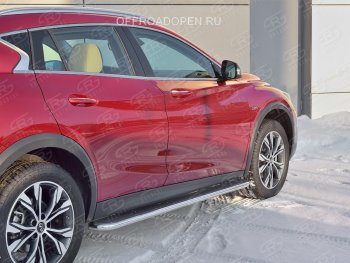 38 999 р. Порожки для ног (труба Ø42) SLITKOFF  INFINITI QX30  H15E (2016-2020) (Вариант 3 (лист нерж, проф. нерж))  с доставкой в г. Йошкар-Ола. Увеличить фотографию 3