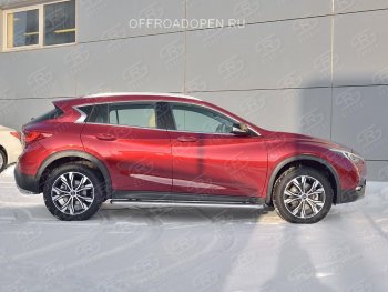 38 999 р. Порожки для ног (труба Ø42) SLITKOFF  INFINITI QX30  H15E (2016-2020) (Вариант 3 (лист нерж, проф. нерж))  с доставкой в г. Йошкар-Ола. Увеличить фотографию 4