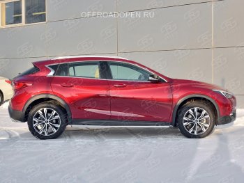 20 849 р. Защита порогов (Ø63 мм) SLITKOFF INFINITI QX30 H15E (2016-2020) (Вариант 2 (пластиковые заглушки))  с доставкой в г. Йошкар-Ола. Увеличить фотографию 3