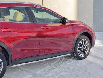 Защита порогов (Ø63 мм) SLITKOFF INFINITI QX30 H15E (2016-2020)