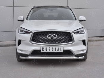 Защита переднего бампера SLITKOFF (Ø63 мм волна, нержавейка) INFINITI (Инфинити) Qx50 (КуХ50)  J55 (2017-2022) J55