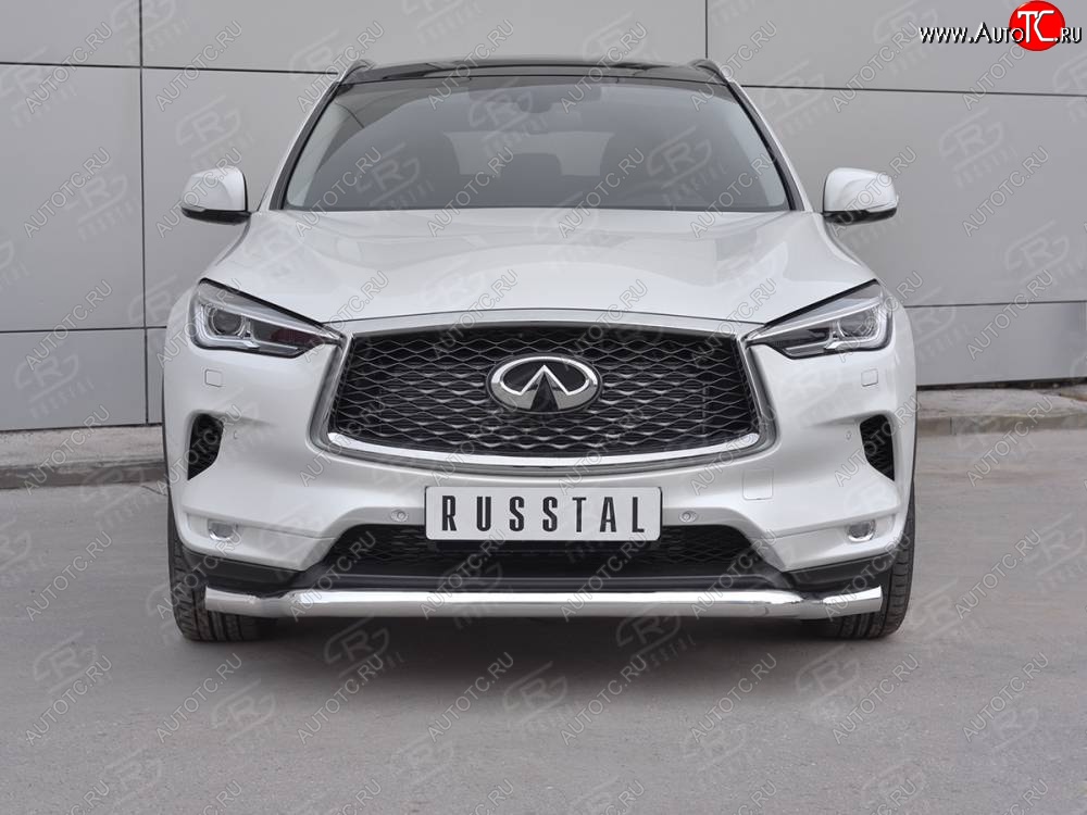 21 949 р. Защита переднего бампера SLITKOFF (Ø63 мм волна, нержавейка)  INFINITI Qx50  J55 (2017-2022)  с доставкой в г. Йошкар-Ола