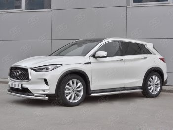 21 749 р. Защита переднего бампера (2 трубы Ø63 и 42 мм, нержавейка) SLITKOFF  INFINITI Qx50  J55 (2017-2022)  с доставкой в г. Йошкар-Ола. Увеличить фотографию 3