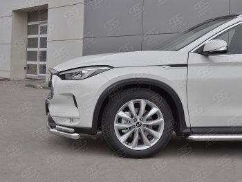 21 749 р. Защита переднего бампера (2 трубы Ø63 и 42 мм, нержавейка) SLITKOFF  INFINITI Qx50  J55 (2017-2022)  с доставкой в г. Йошкар-Ола. Увеличить фотографию 4