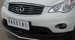 Одинарная защита переднего бампера из трубы диаметром 42 мм SLITKOFF INFINITI Qx50 J50 дорестайлинг (2013-2016)