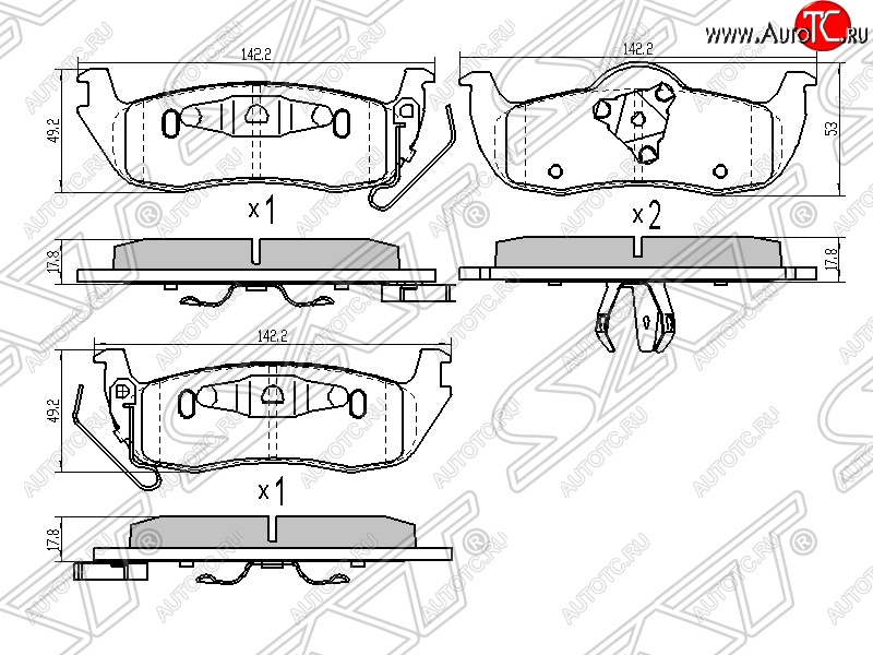 1 359 р. Колодки тормозные SAT (задние)  INFINITI QX56  JA60 (2004-2010), Nissan Armada (2003-2007), Nissan titan (2003-2015)  с доставкой в г. Йошкар-Ола