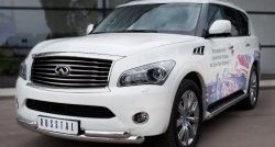 20 749 р. Защита переднего бампера (2 трубыØ76 и 63 мм, нержавейка) SLITKOFF INFINITI QX56 Z62 (2010-2013)  с доставкой в г. Йошкар-Ола. Увеличить фотографию 4