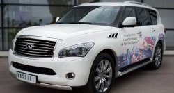 17 299 р. Защита переднего бампера (Ø75х42 мм, нержавейка) Russtal INFINITI QX56 Z62 (2010-2013)  с доставкой в г. Йошкар-Ола. Увеличить фотографию 4