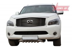 17 909 р. Защита переднего бампера Souz-96 (d76)  INFINITI QX56  Z62 (2010-2013)  с доставкой в г. Йошкар-Ола. Увеличить фотографию 2