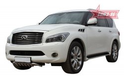 17 909 р. Защита переднего бампера Souz-96 (d76)  INFINITI QX56  Z62 (2010-2013)  с доставкой в г. Йошкар-Ола. Увеличить фотографию 1