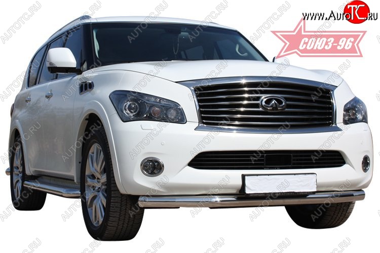 19 709 р. Защита переднего бампера одинарная Souz-96 (d76) INFINITI QX56 Z62 (2010-2013)  с доставкой в г. Йошкар-Ола