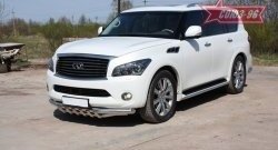 30 329 р. Защита переднего бампера двойная Souz-96 (d76/60) INFINITI QX56 Z62 (2010-2013)  с доставкой в г. Йошкар-Ола. Увеличить фотографию 2