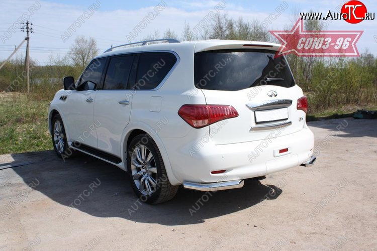 12 716 р. Защита заднего бампера Souz-96 (d60) INFINITI QX56 Z62 (2010-2013)  с доставкой в г. Йошкар-Ола