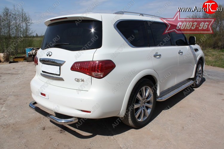 18 359 р. Защита заднего бампера с проступью Souz-96 (d76) INFINITI QX56 Z62 (2010-2013)  с доставкой в г. Йошкар-Ола