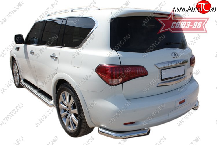 15 929 р. Защита заднего бампера Souz-96 (d76) INFINITI QX56 Z62 (2010-2013)  с доставкой в г. Йошкар-Ола