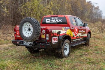 70 999 р. Бампер задний силовой РИФ (стандарт) Isuzu D-Max RT85,TFR SingleCab рестайлинг (2015-2021) (С квадратом под фаркоп, калиткой и фонарями)  с доставкой в г. Йошкар-Ола. Увеличить фотографию 6