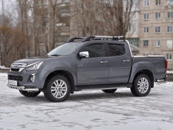 24 849 р. Защита переднего бампера (Ø 63 мм с клыками, нержавейка) SLITKOFF Isuzu D-Max RT85,TFR DoubleCab рестайлинг (2015-2021)  с доставкой в г. Йошкар-Ола. Увеличить фотографию 2