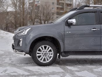 24 849 р. Защита переднего бампера (Ø 63 мм с клыками, нержавейка) SLITKOFF Isuzu D-Max RT85,TFR DoubleCab рестайлинг (2015-2021)  с доставкой в г. Йошкар-Ола. Увеличить фотографию 3